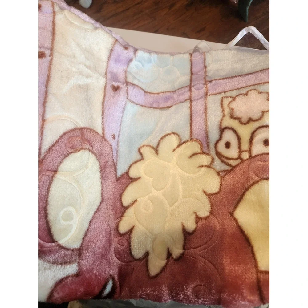 YOYO Super Soft Baby Blanket 39x55 Embossed Bear Bunny Purple Pink New